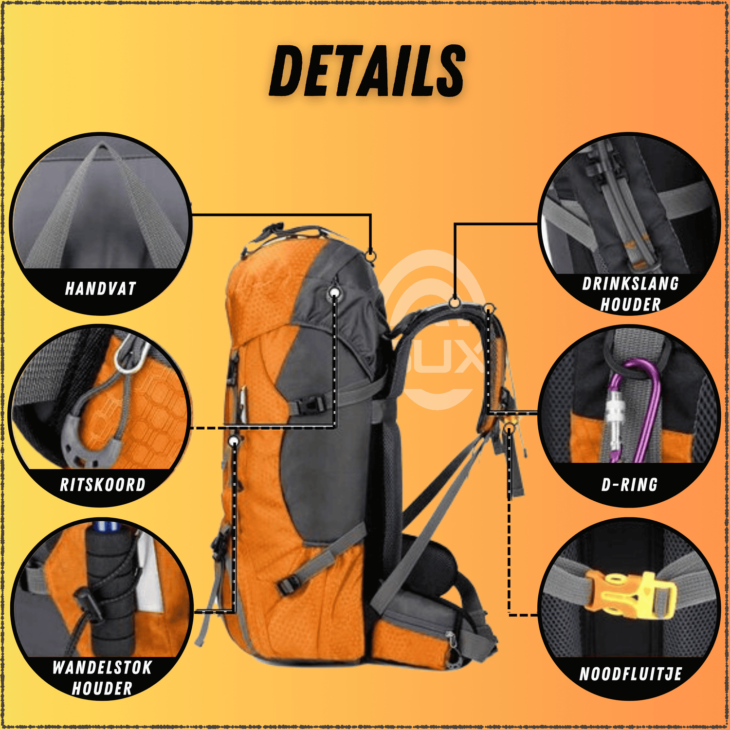 Backpack Adventure 60L Goud