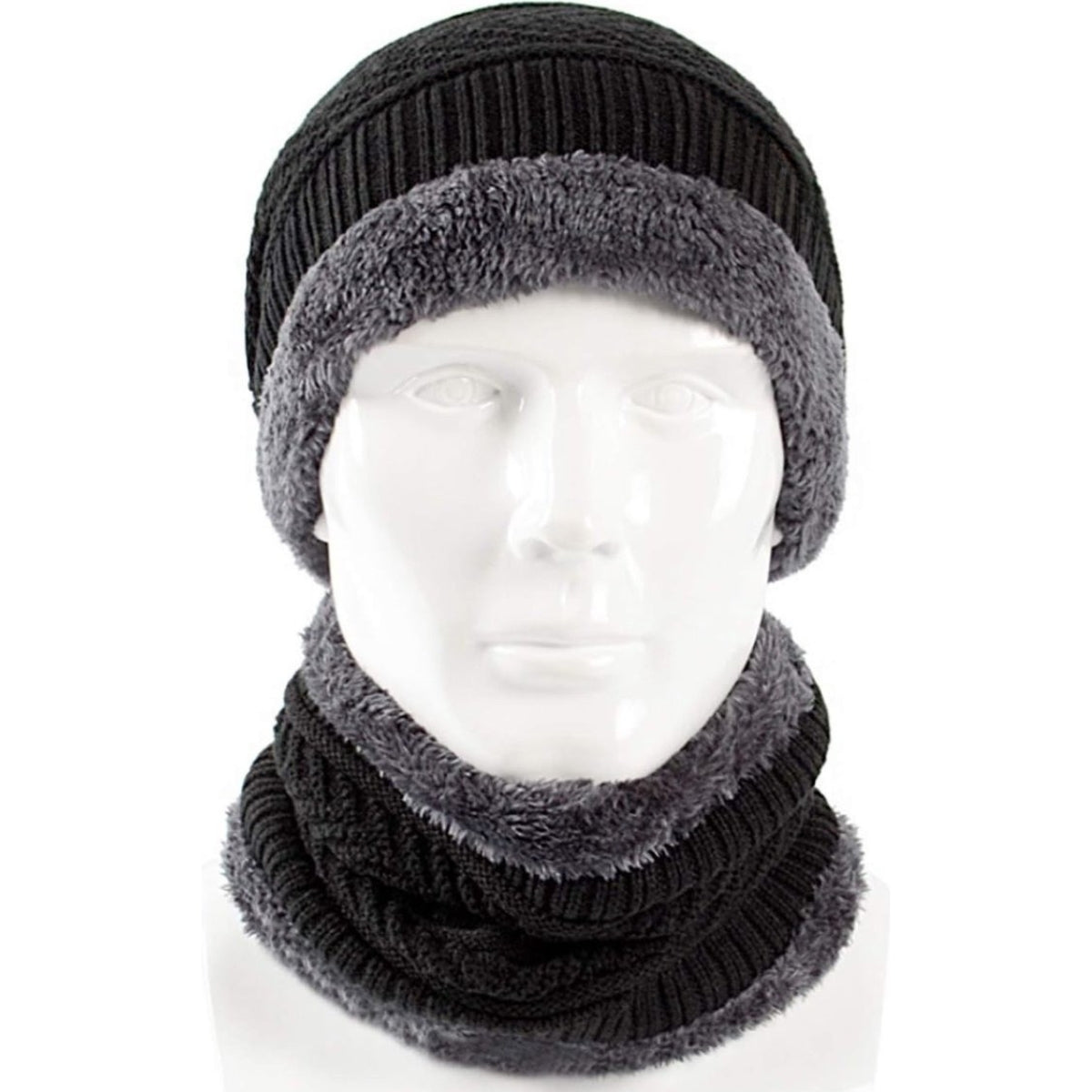 Muts & Sjaal Set - Zwart - One Size