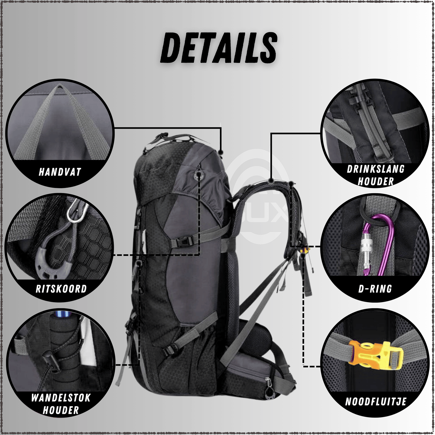 Backpack Adventure 60L Zwart