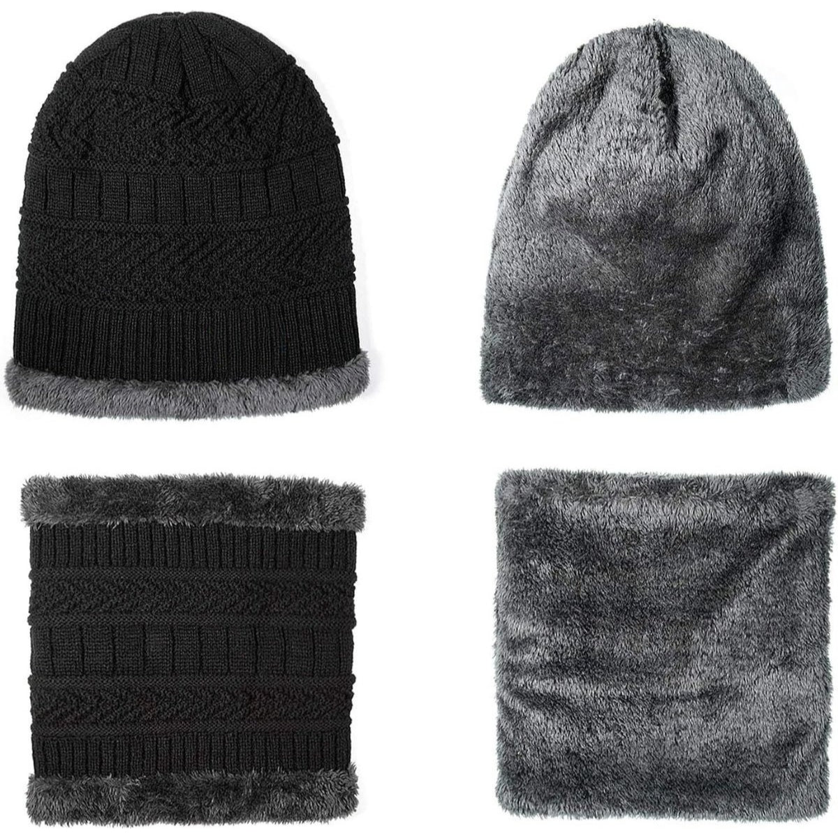 Muts & Sjaal Set - Zwart - One Size