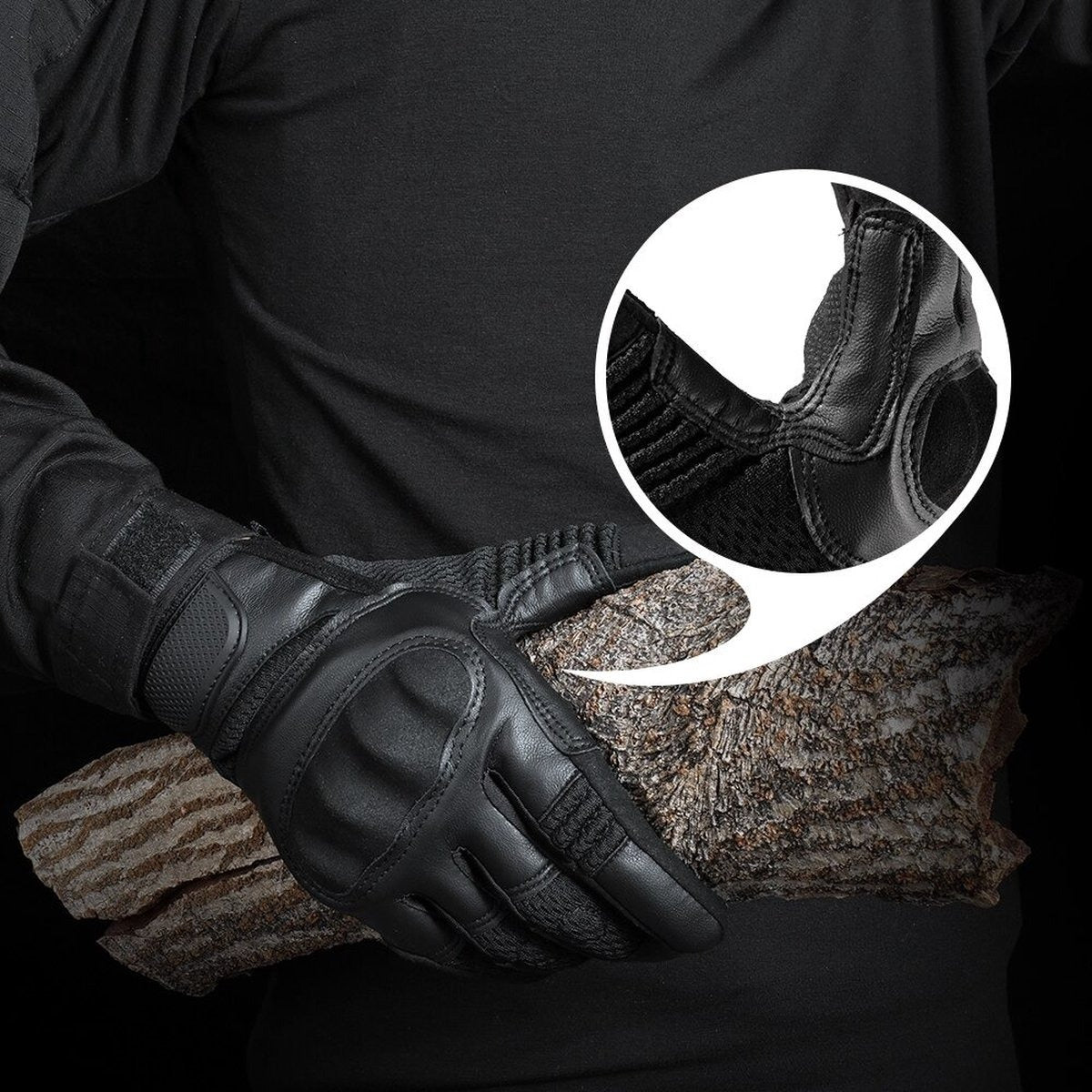 Ademende Tactische Handschoenen Zwart