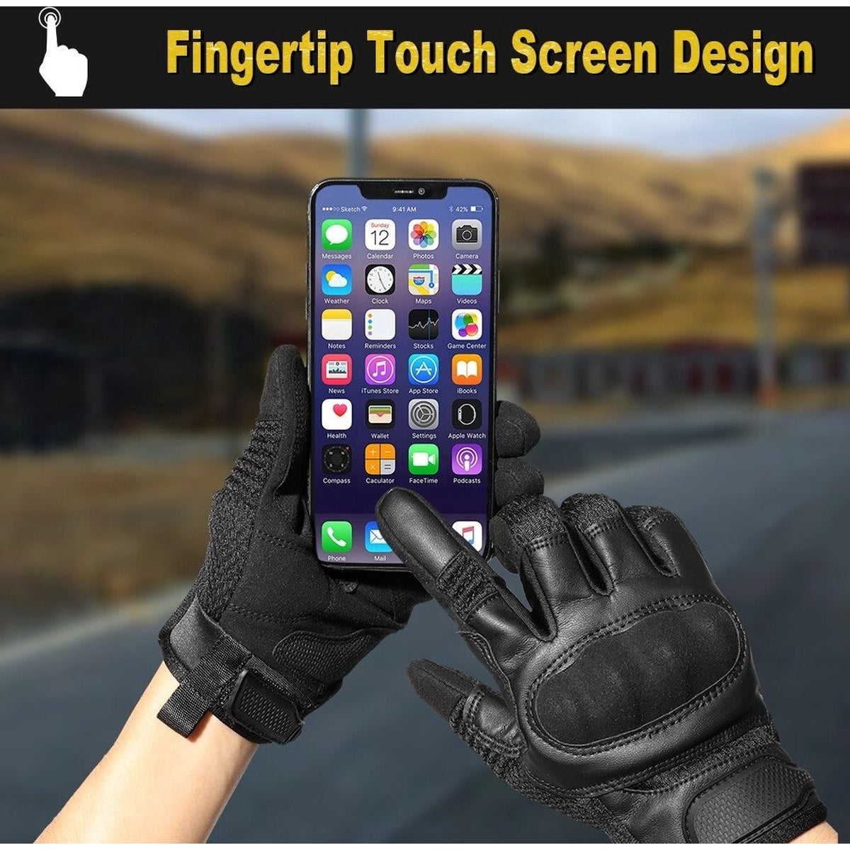 Ademende Tactische Handschoenen Zwart