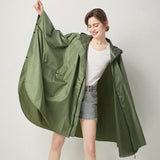 Poncho Regenjas met Capuchon Legergroen