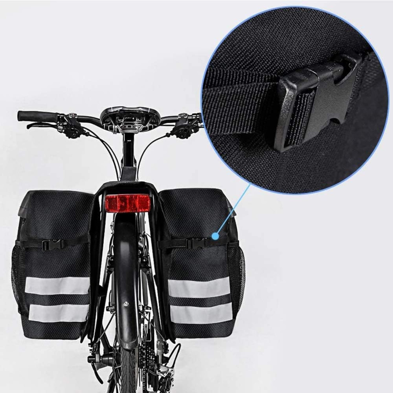 Dubbele Fietstassen - Zwart - Reflecterend - 15L per Fietstas