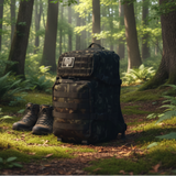 Rucksack 45L Camo Zwart