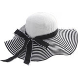 Zonnehoed Damen - Riet - Zwart-Wit